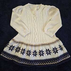 Gymboree Cream and Navy Kids Sweater Dress
